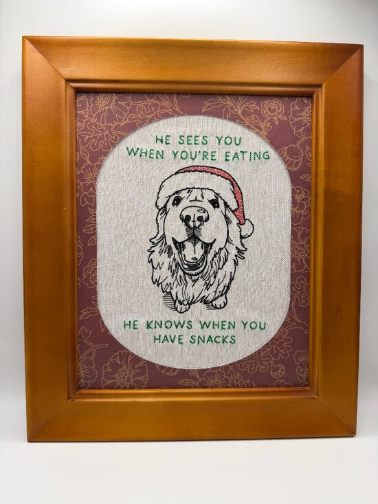 Simply Quilted Other - Homemade Holiday Snack Dog 8X10 Embroidery Art